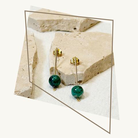 Sticks Chrysocolla medium - oorringen