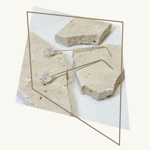 Sticks Bergkristal large - oorringen