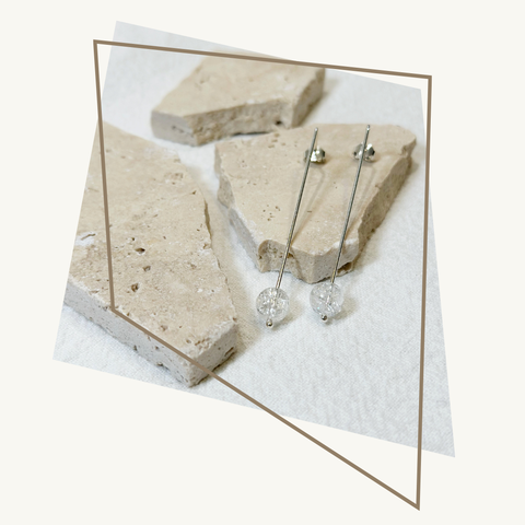 Sticks Bergkristal large - oorringen
