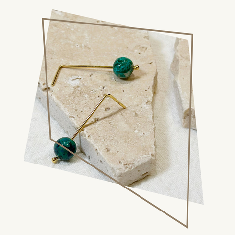 Sticks Chrysocolla medium - oorringen