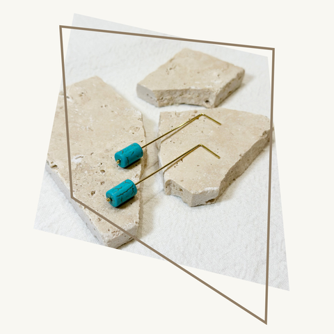 Sticks Turquoise large - oorringen