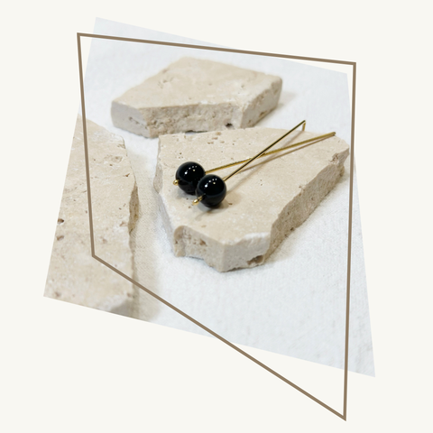 Sticks Onyx large - oorringen