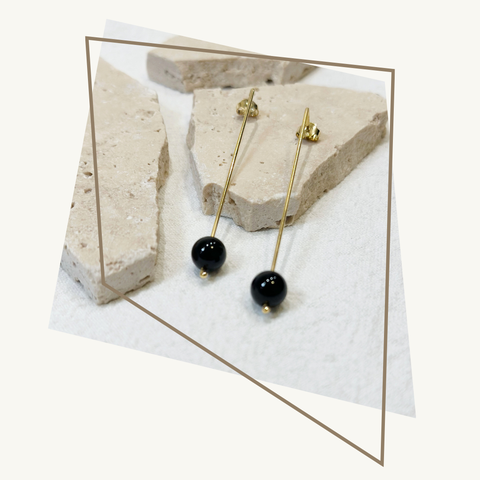 Sticks Onyx large - oorringen