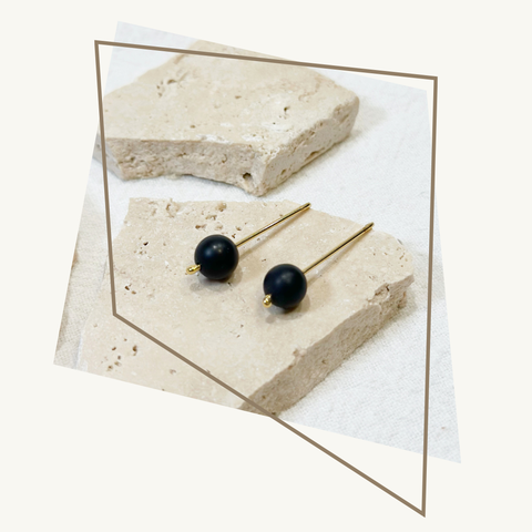 Sticks Onyx medium - oorringen